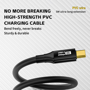 <span class=keywords><strong>USB</strong></span> Type C 数据线 PD3.1 240W 尼龙编织 5M PVC 20V 5A 高柔性 Type C 快速充电数据传输 <span class=keywords><strong>USB</strong></span> C 电源线 OEM - Product Image 3