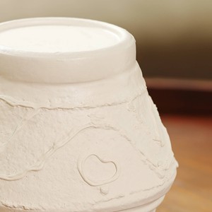 Porte-bougie en terre cuite à motifs organiques 5,2x5,2x5,5 cm, support de bougie rustique pour éclairage d'ambiance - Product Image 3