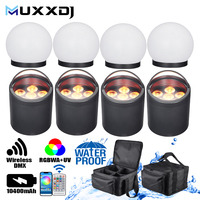 Lámpara LED Inalámbrica DMX RGBWAUV de 6x18W, Resistente al Agua IP65, para Decoración de Escenarios de Bodas y Teatro