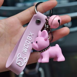 Classic French Punk Bulldog Keychain Men Car <b>Key</b> <b>Ring</b> <b>Key</b> Chain PU Leather Dog Keychains for Women Bag Charm Trinket - Product Image 5