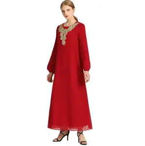 Muslim dress beautifully embroidered Islamic Clothing Fashion Kimono Arabic Style Dubai Muslim abayas
