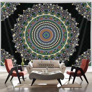Cool colorato Mandal arazzo artigianato popolare indiano hippie bohémien da parete estetica floreale Mandala arte della parete in Stock - Product Image 2