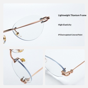 Bestfen Korean-style <b>Frameless</b> Glasses Horseshoe Buckle Rope Knot Design Pure Retro Stylish Slimming Eyeglass <b>Frame</b> Face Unisex - Product Image 3