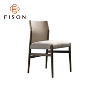 Chaise de salle à manger en bois massif de style Wabi-sabi, moderne et luxueuse, avec assise en tissu, chaise nordique italienne simple avec accoudoirs en coton et lin