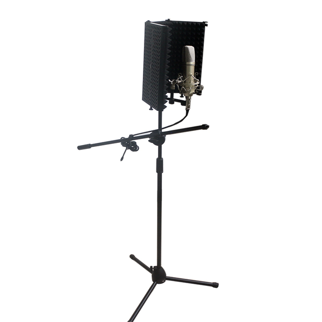 LAIKESI Color Box PS-3 Foldable Metal Plastic Foam Wind Studio Microphone Isolation Shield Noise Cancelling Anti-Pop Recording