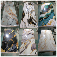 Panneau décoratif intérieur en PVC imperméable à l'eau avec motif marbré esthétique, panneau SPC UV pour café
