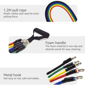 Juego de bandas de resistencia Lanyue de 17 piezas con una longitud de 1.2 m y ganchos de mosquetón para fitness, desarrollo muscular, yoga y entrenamiento. - Product Image 2