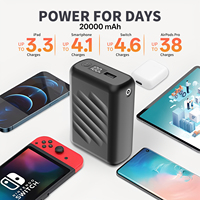 Batterie externe portable 20000 mAh avec écran LED, charge rapide 22,5 W, pack batterie USB Type-C pour vêtements chauffants, vente en gros OEM