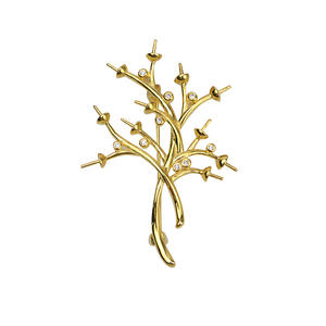 Broche de Plata S925 Personalizado con Forma de Flor, 11 Cuentas, 5-6 Perlas, Accesorios para DIY, Bandeja Vacía 816, Broches de Moda, Broche de Rama - Product Image 5