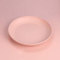 Assiettes en paille de blé incassables, 6 pièces, 20 cm, assiettes rondes en plastique réutilisables, ensemble d'assiettes à dîner en PP