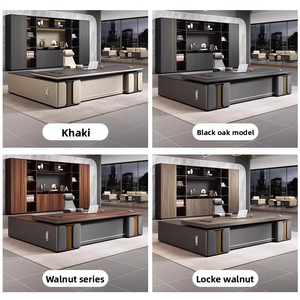 Escritorio Elegante y Refinado en Forma de L de Melamina Beige Diseño Moderno Contemporáneo Duradero Plegable para Muebles Ejecutivos de Alta Gama - Product Image 5