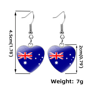 2026 WorldCup French Hook Earrings Mexico <strong>USA</strong> Canada Heart Flag <strong>Jewelry</strong> - Product Image 2