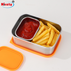 3 cái thép không gỉ Snack lch hộp kim loại cầm tay container lưu trữ thực phẩm với các tính năng an toàn <span class=keywords><strong>Stackable</strong></span> niêm phong sử dụng ngoài trời - Product Image 3