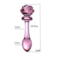 Jouets sexuels pour femme Masturbation en verre gode en forme de fleur Vaginal Rose Rose en verre bouchon Anal