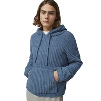 Pull à capuche solide côtelé à la mode personnalisé VSCOO pour les sports de loisirs coupe ample à manches longues pour hommes