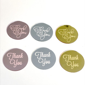 ของตกแต่งคัพเค้กอะคริลิคทรงกลมลายเลเซอร์รูปน้ำผึ้งและน้ำหวาน พร้อมข้อความขอบคุณ สำหรับวันขอบคุณพระเจ้าและวันครู - Product Image 3