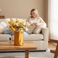 Fournisseur de céramique fiable, vase irrégulier à effet froissé mat, décoration minimaliste moderne pour la maison, vase à fleurs