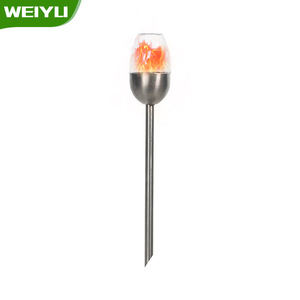 Lámpara de pie decorativa Weiyu Solar con forma de copa de vino, de vidrio y acero inoxidable, para exteriores, patio, camping e iluminación. - Product Image 3