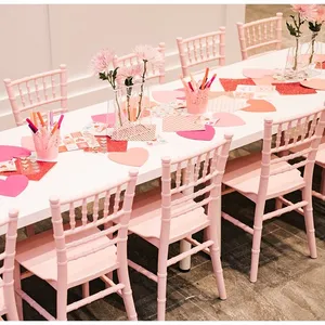 Großhandel Stapeln Geburtstags feier Kinder Pink Resin Kunststoff Tiffany Stühle