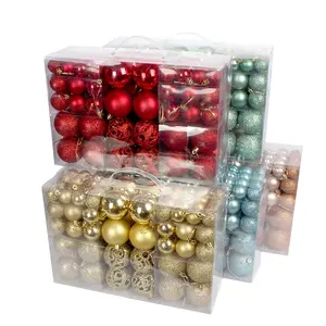 Kerst Bal 3-6Cm Set Van 100 Pvc Boxed Heldere Matte Poeder Bal Holle Kerstboomversiering Gekleurde ballen