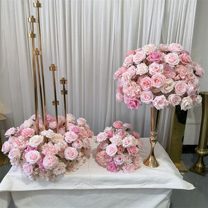 Centre de table de mariage GreenLife Factory Direct, fleurs artificielles roses et hortensias, style candélabre - Product Image 3