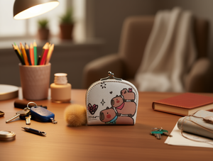 Portamonete a Mezzaluna con Pompon Cartoon, 5 Pollici, Chiusura a Cerniera, Mini Unisex - Product Image 2