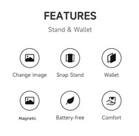 Nouvelle conception de luxe, étui portefeuille magnétique pour téléphone portable avec écran E Ink intelligent NFC, personnalisable pour iPhone 17 16 15 14 13 Pro Max