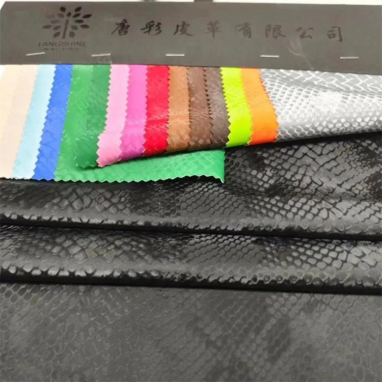 Новейшая Мода 4 способа стрейч кожа Змея зерна искусственная кожа ткань для одежды и юбки