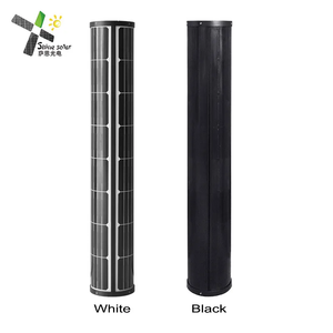 Nouvelle arrivée 100W 120W 140W <span class=keywords><strong>panneau</strong></span> <span class=keywords><strong>solaire</strong></span> cylindrique Installation facile lampadaire blanc/noir couleur OEM couvercle avant en verre d'alimentation - Product Image 2