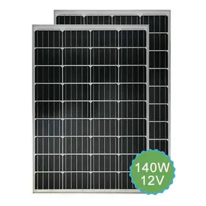 Tek kristal güneş fotovoltaik paneli ev güç üretimi Monocrystalline 140 Watt güneş paneli