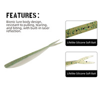 Umpan Pancing Buatan Cacing Plastik Lunak Ekor Garpu Ukuran Kecil 78 cm / 18 g untuk Ikan Mandarin & Bass 10 Pcs Tanpa Kail