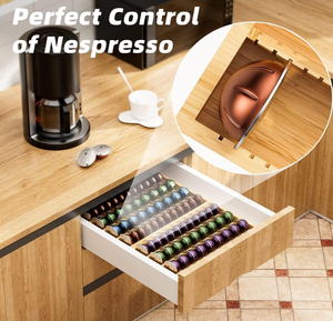 Organizador de Cápsulas de Café de Bambú de Alta Calidad, Inserto para Cajón o Encimera, Compatible con Cápsulas <span class=keywords><strong>Nespresso</strong></span> <span class=keywords><strong>Vertuo</strong></span> y Vertuoline - Product Image 3