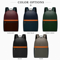 Sac à dos en cuir vegan à imprimé serpent gaufré, sac de voyage colorblock élégant pour le week-end, sac à main pour homme et femme