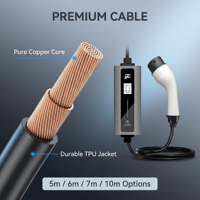 Nouveau prix usine, expédition immédiate, certifié CE, chargeur EV portable Byd 7kW Type 2 intelligent avec écran LCD et courant réglable, garantie 2 ans