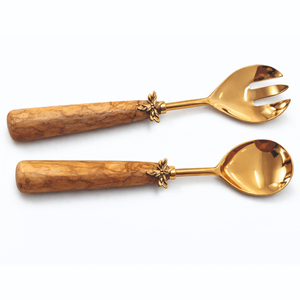 Utensilios para Ensalada de Lujo con Mango de Acero Inoxidable Grueso, Chapado en Oro, Ecológico, Diseño Único, Alta Calidad, Apto para Lavavajillas - Product Image 5