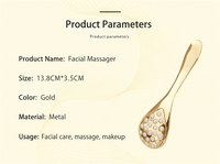 Bâton de massage facial portatif pour le soin du visage et des yeux, tête en perles métalliques dorées, étanche, outil de beauté pour raffermir la peau