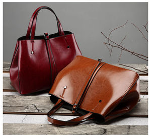 OEM Factory Made Rich Grain Leather Handmade Leather Laptop <b>Brief</b> <b>Case</b> Laptop Bag Business Men Office Bag - Product Image 3