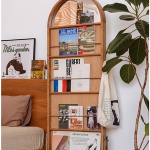Zeyang Magazine <b>Mirror</b> Cherry Wood Full-Length <b>Floor</b> <b>Standing</b> <b>Mirror</b> Home Use Minimalist Design Casual Style - Product Image 2