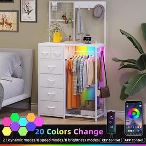 Entrada sala de estar dormitorio blanco Almacenamiento de zapatos tocador estante colgante 6 cajones <span class=keywords><strong>pequeño</strong></span> armario salón árbol <span class=keywords><strong>perchero</strong></span> - Product Image 3