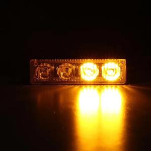 12-24V 4 LED ámbar Flash intermitente recuperación estroboscópica <span class=keywords><strong>coche</strong></span> señal Led naranja parrilla desglose luz antiniebla baliza - Product Image 6