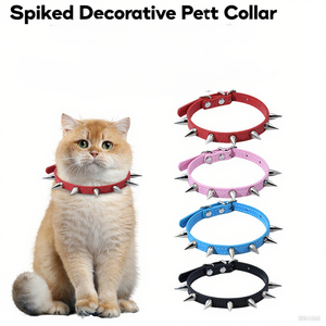 Venta caliente remache decoración collares para perros PU cuero suministros para mascotas Anti mordedura collares para mascotas gato cuello anillos - Product Image 5