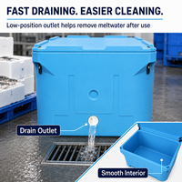 Conteneur isotherme commercial rotomoulé en LLDPE de 1000 L pour la pêche, le transport de fruits de mer et de denrées alimentaires