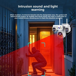 Wifi bốn Ống kính HD toàn cảnh CCTV <span class=keywords><strong>Camera</strong></span> tầm nhìn ban đêm cho nhà sử dụng cho vườn cây ăn trái ao cá được xây dựng trong còi báo động CMOS SD lưu trữ thẻ - Product Image 4