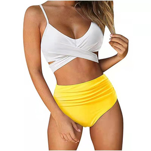Ensemble <span class=keywords><strong>de</strong></span> maillots <span class=keywords><strong>de</strong></span> <span class=keywords><strong>bain</strong></span> bikini grande taille M-3XL, col à bretelles, soutien-gorge push-up sexy avec <span class=keywords><strong>maillot</strong></span> <span class=keywords><strong>de</strong></span> <span class=keywords><strong>bain</strong></span> taille haute avec rembourrage et soutien en acier E410334 - Product Image 2