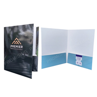 Carpeta de Presentación de Fábrica China, Impermeable, Ecológica, Reciclada, Impresión CMYK Personalizada, Carpetas de Papel con Doble Bolsillo para Tarjetas