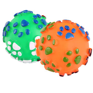 Juguetes Masticables para Perros Ecológicos de Alta Calidad, Juguete de Vinilo Rodante Colorido con Diseño de Huella para Jugar - Product Image 2