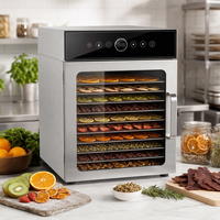 Déshydrateur alimentaire commercial à 10 plateaux en acier inoxydable, sécheur numérique pour friandises pour animaux, viande séchée, fruits, viande, herbes
