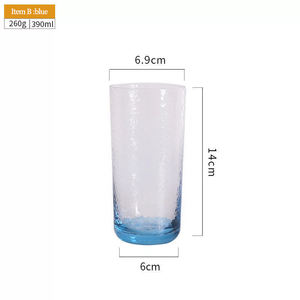 Martillo azul Rosa redondo sublimación frío personalizado al por mayor personalizado único agua jugo café taza de vidrio - Product Image 3