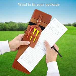 Customized Genuine Leather Golf Scorecard Holder with Yardage Book Tee Holder Golf Gift - Product Image 5