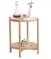 Combohome Meubles en rotin personnalisés modernes et simples Table basse intelligente en bambou Table d'extrémité de canapé en verre